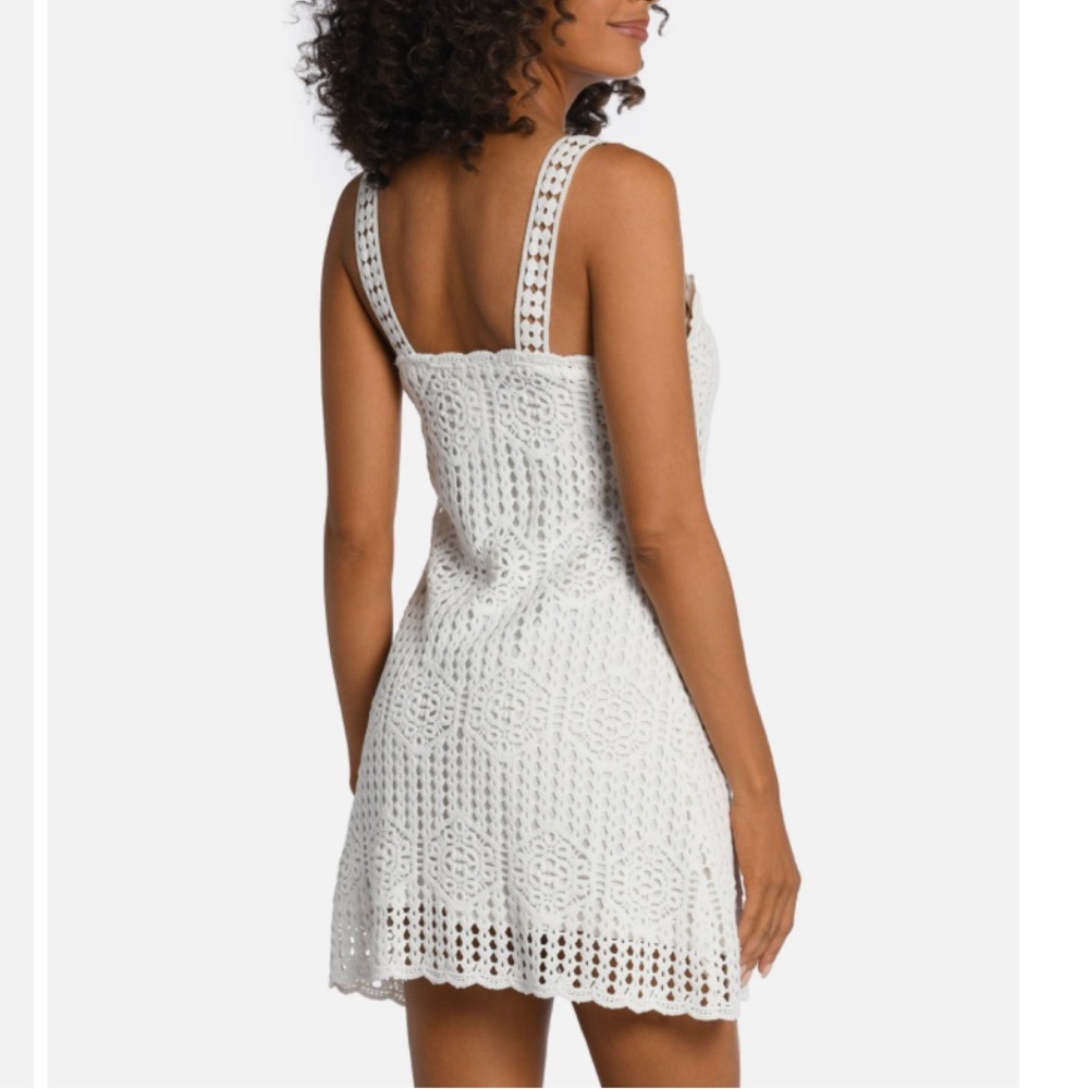 La Blanca White Crochet Swim Coverup - Picture 4 of 13